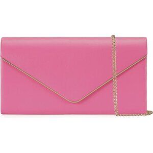 Vegan Leather Envelope Clutch Bag Pink